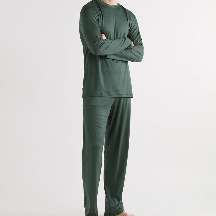 Lyocell pyjamas Mens Custom Pajamas Breathable Sleepwear Pajama Set Eco Friendly Mens Organic Pjs Pijama Hombre Men Night Suit