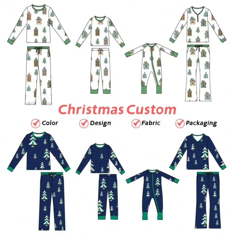 Manufacturer-Baby-Clothes-Cotton-Bamboo-Magnetic-Baby-Clothes-Family-Matching-Bamboo-Fiber-Pajamas