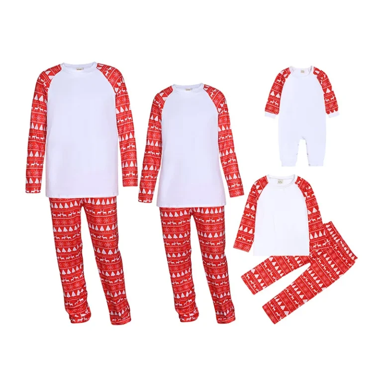 Manufacturer-Custom-Blank-Polyester-Christmas-Pajamas-Family-Matching-Pajamas-Set