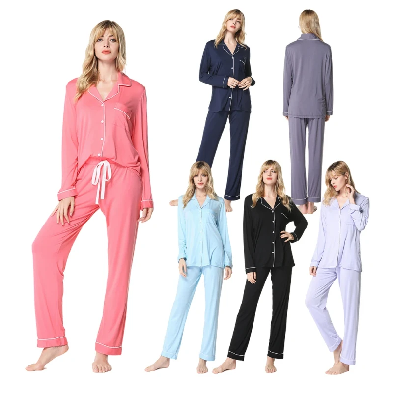 Manufacturer Custom Logo Ladies Comfortable Modal Pyjamas 2 Piece Sets Pajamas Woman Soft Fabric Women's Pajamas Set