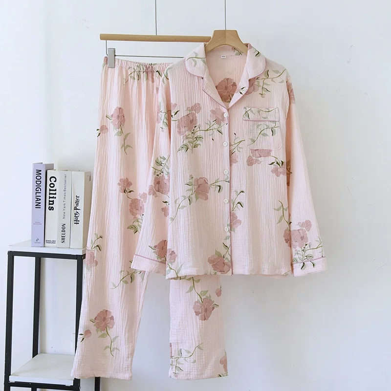 Manufacturer Nightwear with Pocket 2 Pieces Long Sleeve Pajamas Sleepwear Loungewear Set