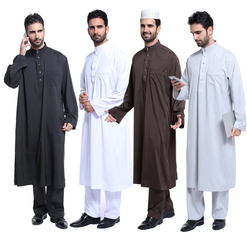 Manufacturer of Mens Al Othaiman White Thobe Jubba Men's Arab Robe Dishdash Islamic Clothing