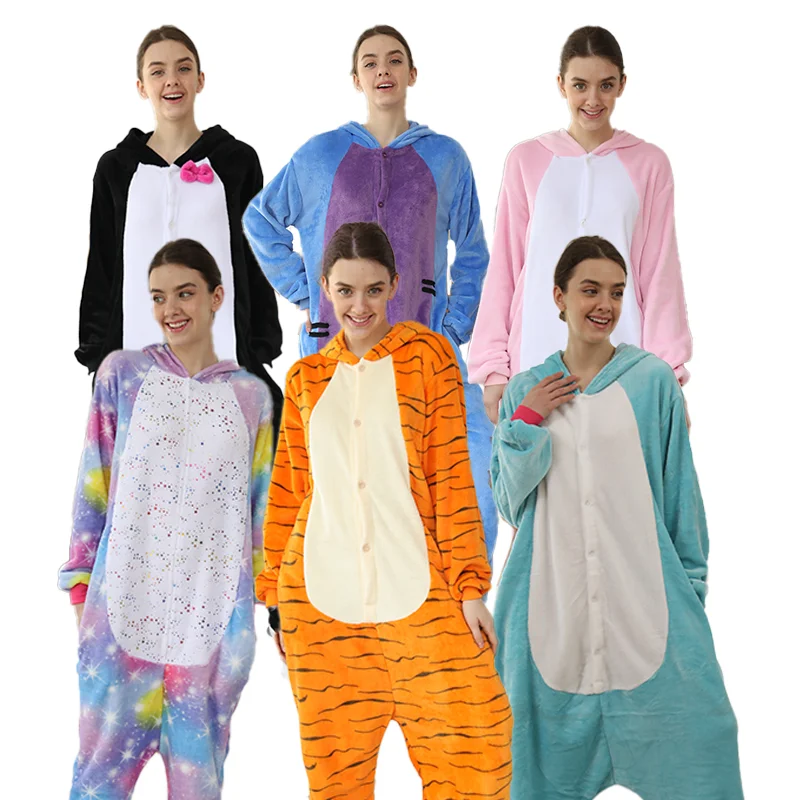 Manufancture Adult Kids Animal Kigurumis Onesie Pajamas Fox Deer Hooded Warm Sleepwear Plush Lounge Wear for Women Men Kids