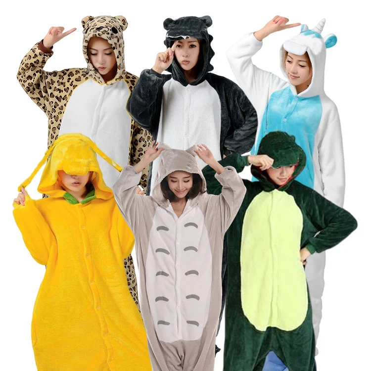 Manufancture Adult Onesie Pajamas Women Animal Cosplay Costume Winter Flannel Kigurumi Sleepwear Pijamas