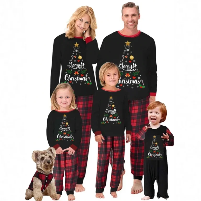 Matching-Christmas-Pajamas-Set-for-Family-Elastic-Waist-Closure-Xmas-Party-Clothes-for-Dad-Mom-Baby-Kids-Drop-Shipping