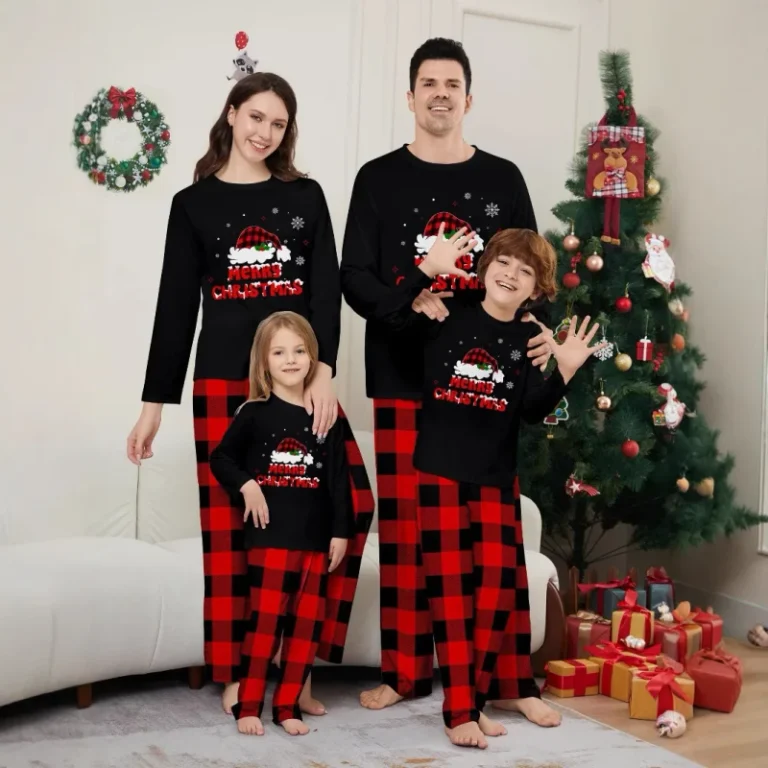 Matching-Pajama-Set-Christmas-Pyjamas-Family-Holiday-Long-Sleeve-Sleepwear-Large-Size-Pyjamas-Women-Sleepwear