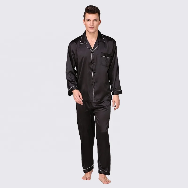 Men Pajamas Set With Pants Plus Size Men's Sleepwear Satin Silk Pajama Custom Men's Home Wear