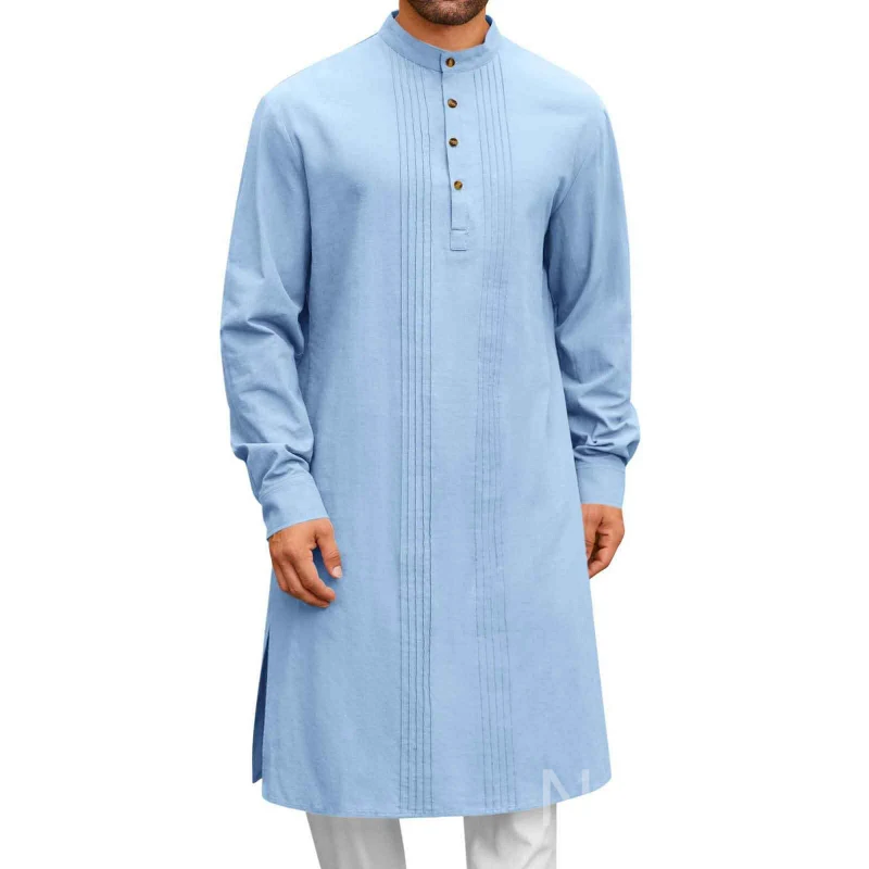 Men's Casual Seven Quarter Sleeve Robe Traditional Regional Clothing