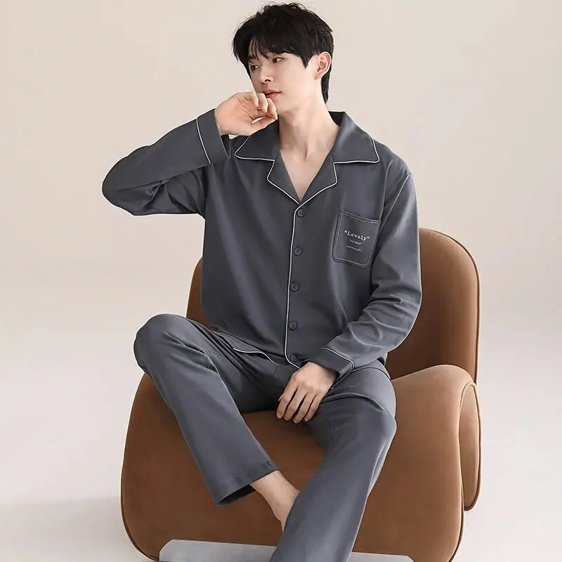 Men's Custom Cotton Home Wear Nightwear Woven Pajamas for Summer and Winter Sleepwear for Men