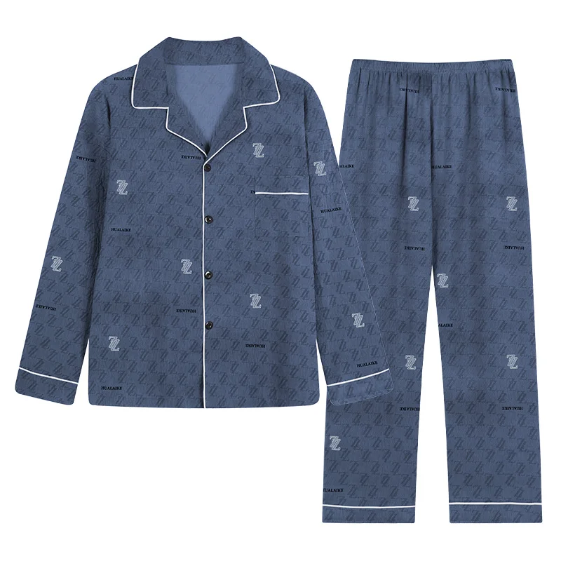 Men's Loose fit Pajamas Autumn winter Long sleeve Premium Loungewear Outfits Actual Photos