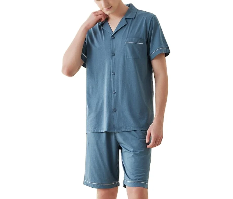 Men's Loungewear Large Size Pajamas Short Sleeve Summer Pajamas Lapel Shorts Set Home Clothes Pajamas for Men