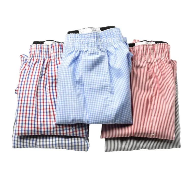 Men's Mid-Rise Boxer Panties Pure Cotton Loose Pajama Shorts Breathable Woven Silk Knitted Three-Point