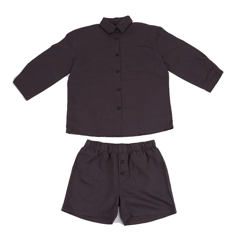 Men's Summer Short Pyjamas Set, Muslin Knit, Linen Cotton Shorts and Tee
