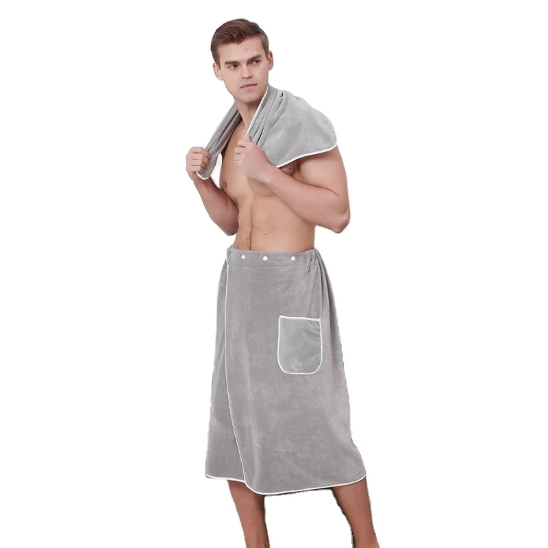 Men's Towel Wrap Solid Color Custom Logo Wraps Towels Bathrobes Customize Dresses Men Towel Adult Dress Robes
