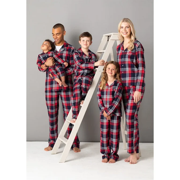 Mens-and-Womens-Checkered-Pajamas-Set-Family-Machine-Outfit-Couple-Home-Sleepwear
