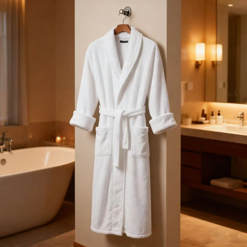 Men's and Women's General Custom Logo Embroidery Cotton Hotel Bathrobe Spa Robe Hotel Toothbrush Set