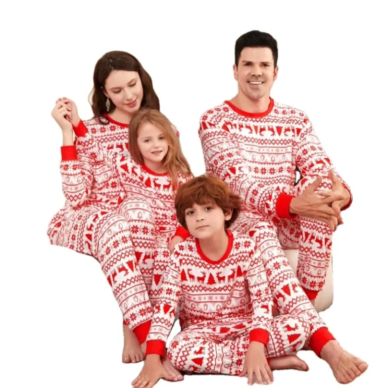 Merry-Christmas-High-Quality-100-Cotton-Christmas-Tree-Snow-Deer-Printed-Dad-Mum-Kids-Baby-Girls-Matching-Family-Pajamas