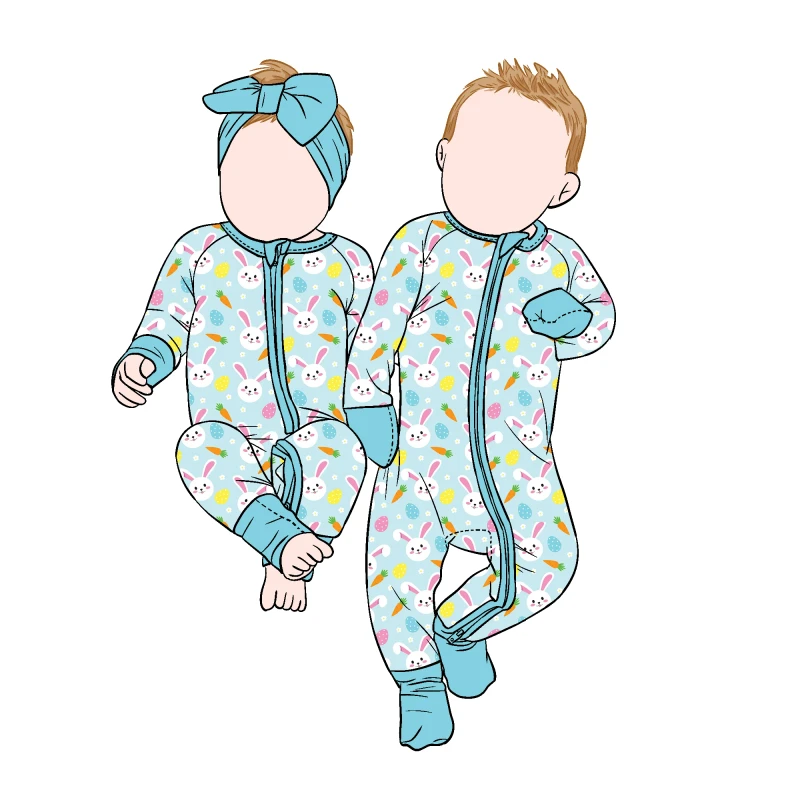 Modern Design New Soft Sleepwear And Good Quality Bamboo Zippy Night Wear Boy Pajamas Newborn Baby Bamboo Romper