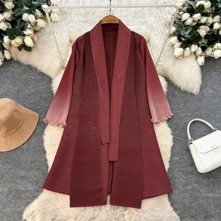 Modest-Womens-Abaya-Breathable-Muslim-Church-Dress-Gradient-Cardigan-Lapel-Plus-Size-Pleated-Long-Robe