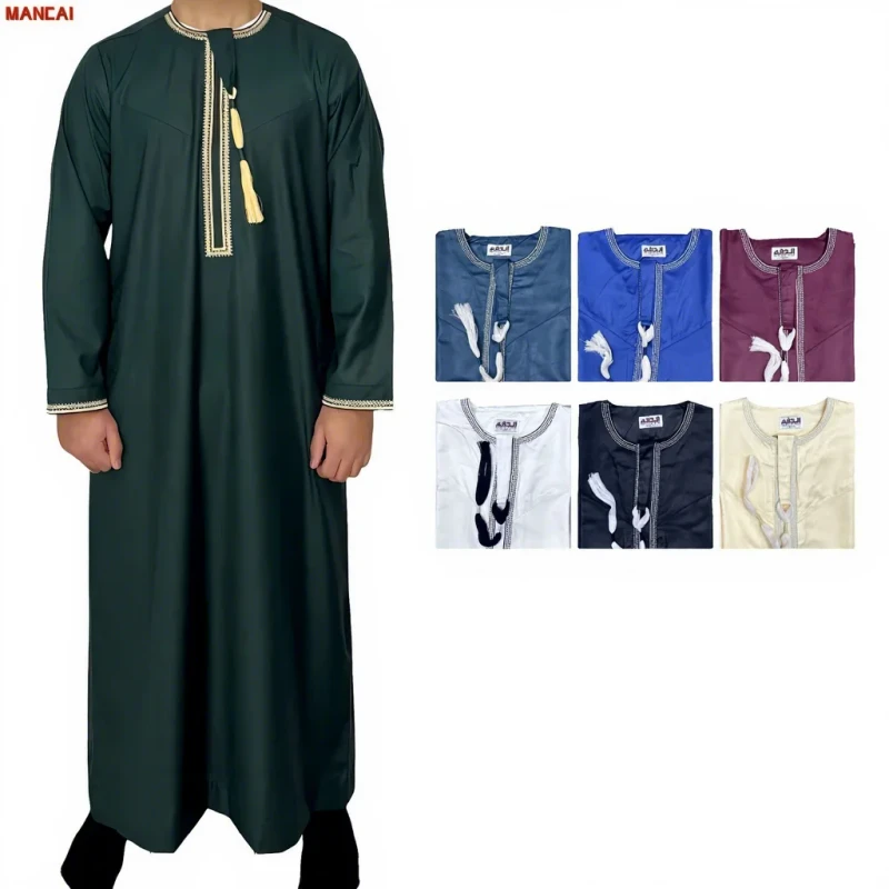 Muslim Clothing Islamic Factory Direct Sale Dubai Robe Arabia Jubbah Saudi Moroccan Thobe for Men Oman Thobe