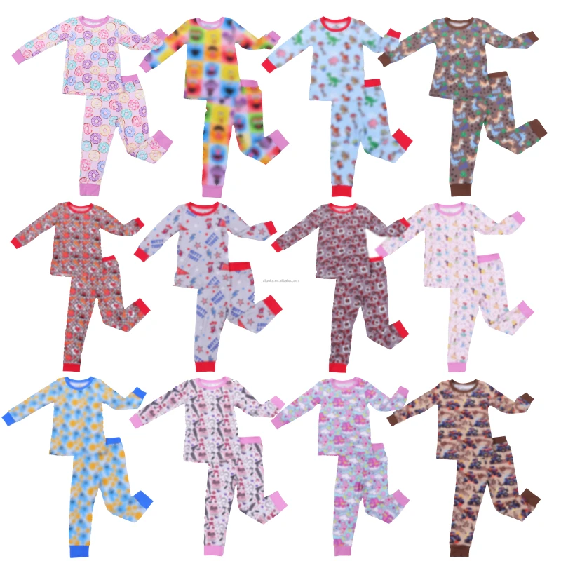 Mystery Bamboo Pajama Box Baby Bamboo Pajamas Rts Kids Sleeper Clothes Pyjama Set Long Sleeve Pjs 2 Piece Clothing Set