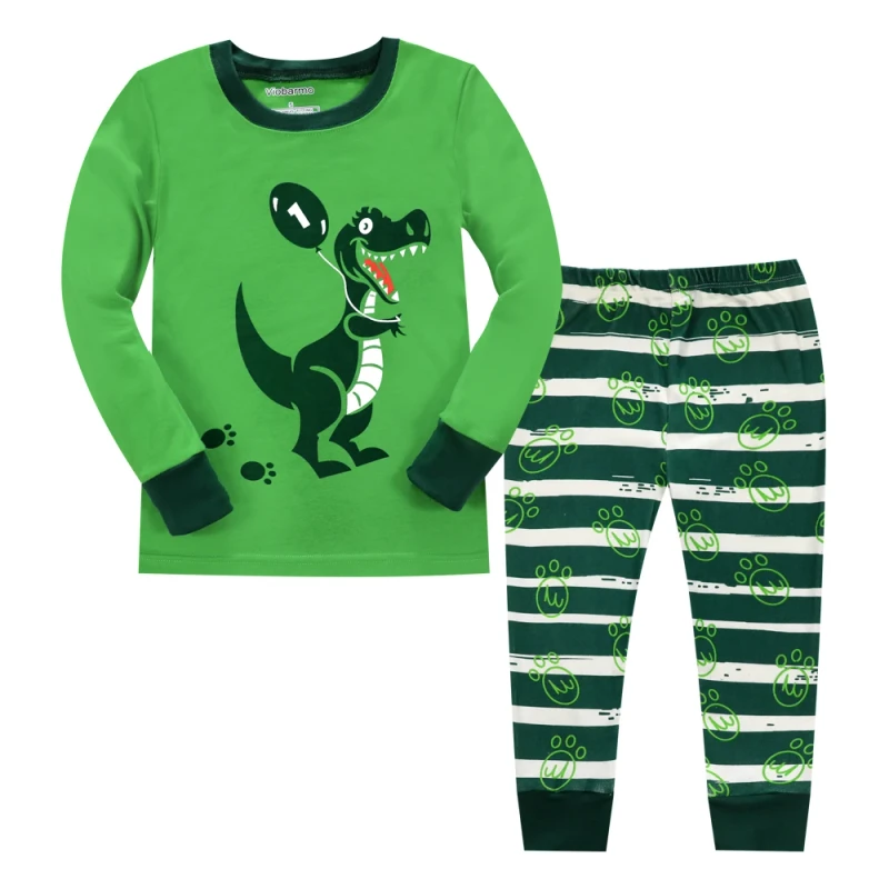 Neutral Toddler Dinosaur Cotton Christmas Size 3T Boys Pajamas Sets