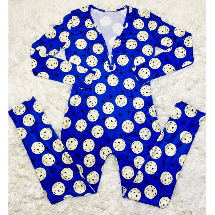 New Arrival Multi pattern Cartoon Onesie Nightwear Wap Long Pants Onesie Pajamas for Women