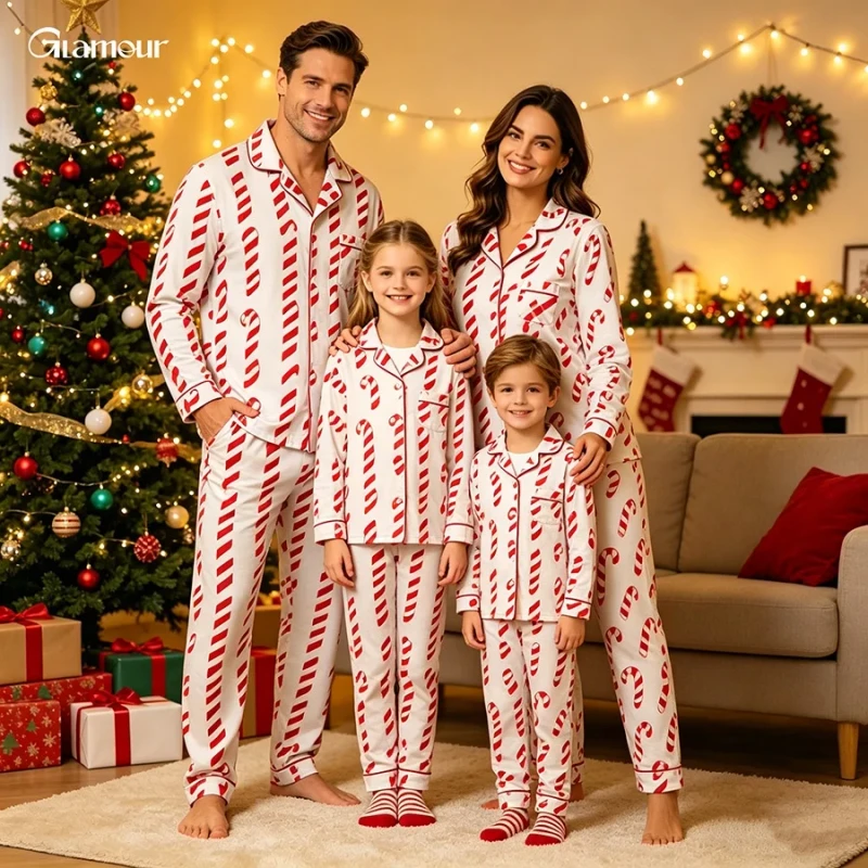 New Arrivals Family Pyjamas Custom Cute Printed Flannel Sleepwear Winter Organic Cotton Pajamas