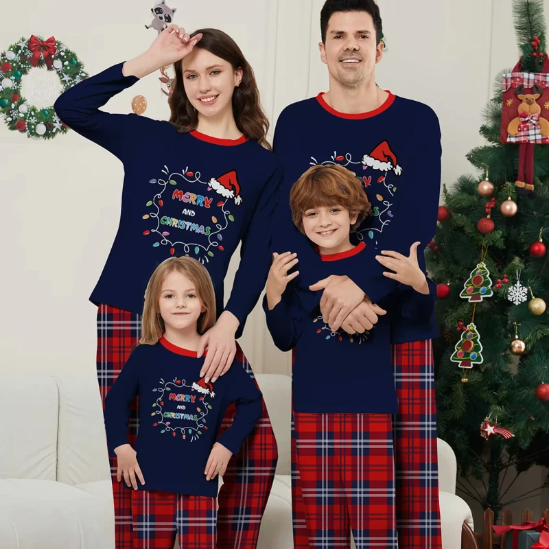 New Baby Kids Christmas Pijamas Clothes Women Dad Matching Sets Christmas Pajamas for Family