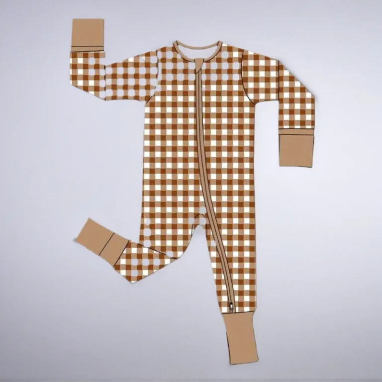 New-Custom-Baby-Kids-Double-Zipper-Pajamas-Sleepers-Children-Toddler-Sleepwear-Fold-Cover-Baby-Rompers