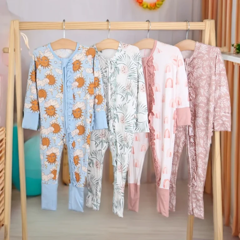 New-Soft-Baby-Clothing-Baby-Boys-Girls-Jumpsuit-Bamboo-Viscose-Spandex-Custom-Printed-Sleepsuit-Baby-Ruffle-Zipper-Romper