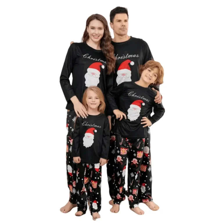 New-Style-Family-Matching-Long-Sleeve-Round-Collar-Ankle-Length-Sleepwear-Classic-Christmas-Print-Pajamas-Sets