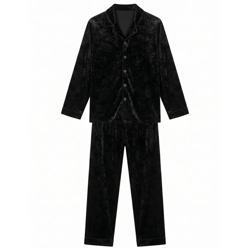 New Style Men's Winter Breathable Quick Dry 2 Piece Long Sleeve Warm Mens Pajamas