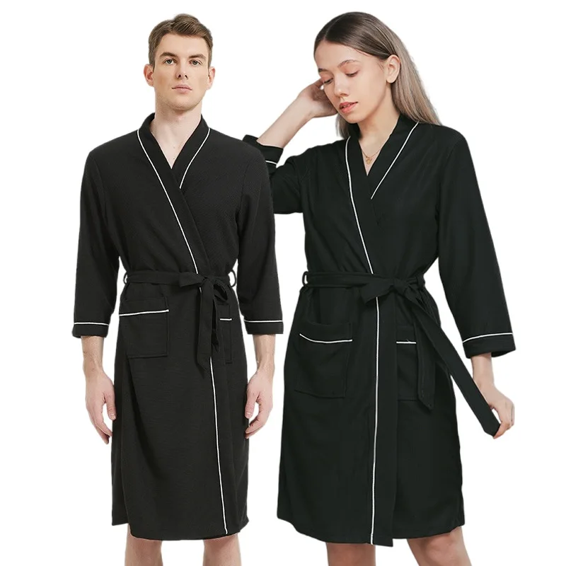 New Waffle Robe Couples Set 4 Seasons Bath Robe for Men and Women Turkish Cotton Hotel Spa Kimono
