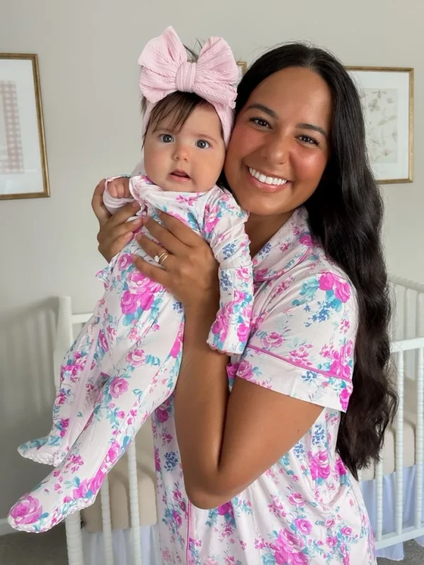 Newborn-Mom-Matching-Pyjamas-Custom-Design-Eco-Breathable-Multi-Style-Outfits-Breathable-Mother-Daughter-Pajamas