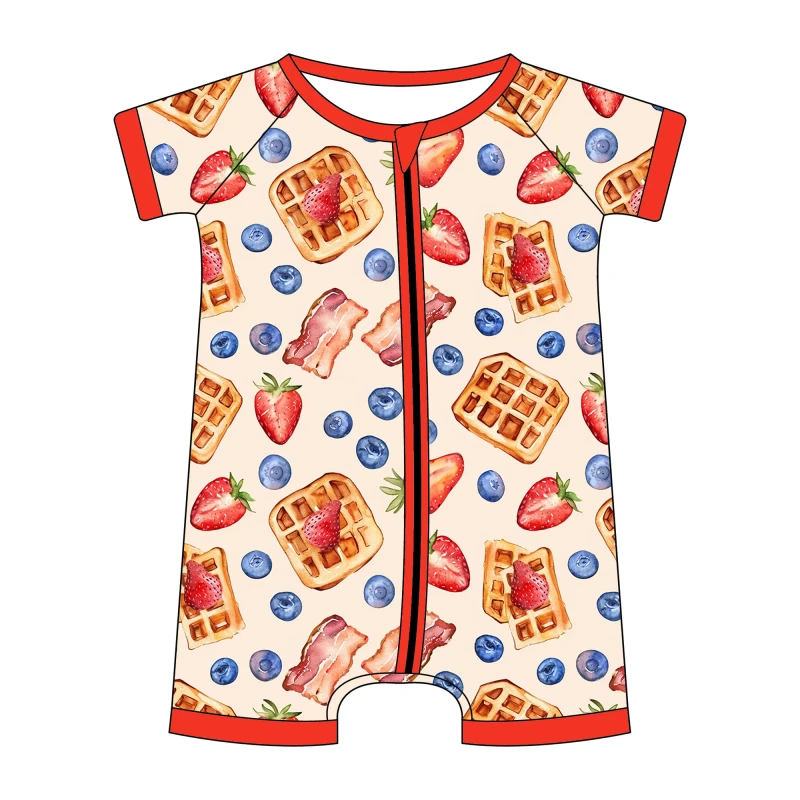 Newest Design Bamboo Shorties for Baby Toddler Comfortable Skin-Friendly Soft Kids Romper Custom Print Shorts Pajamas