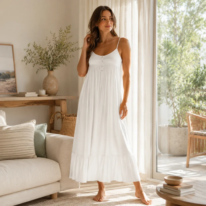 Night Dresses for Women Lounge Wear Women Clothing Nightgown Sleeveless Summer Plus Size Custom Nightwear Ladies Night Dress