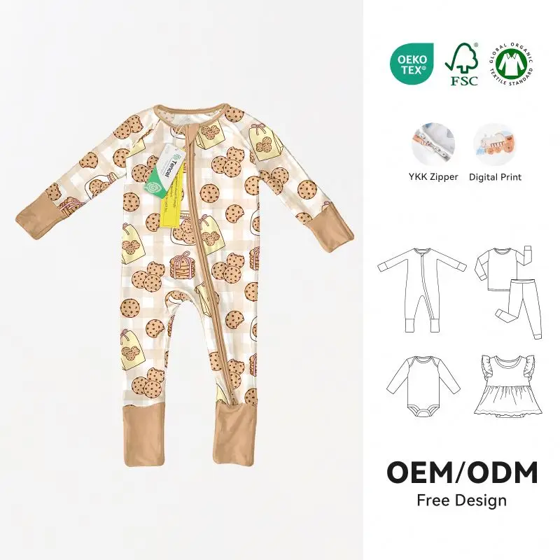 OEM Casual Soft Baby Ykk Double Way Romper tencel Pajamas Baby Ecofriendly Baby Pajamas Baby Clothes Girls