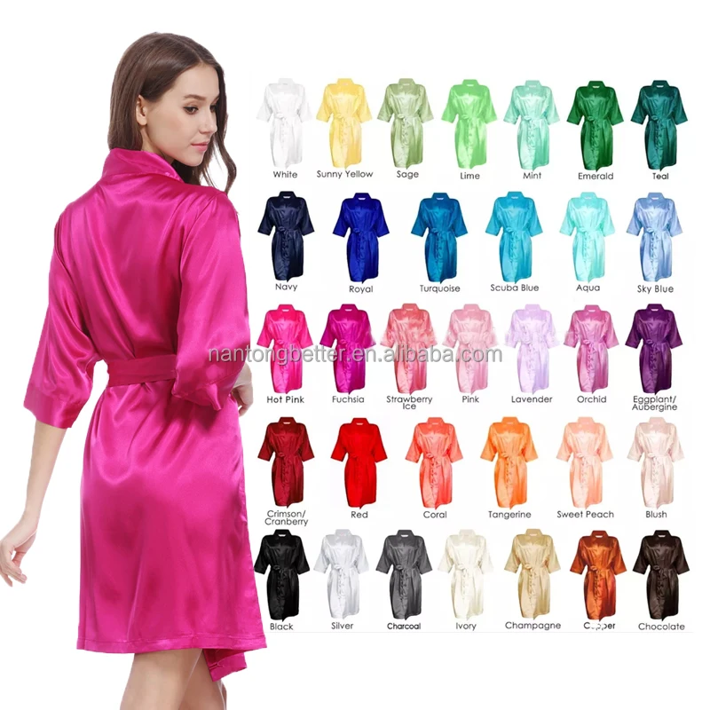 OEM Design LOGO Embroider Print Silk Robes Women Sleepwear Women's Robe Plus Size Kimono Morning Gown