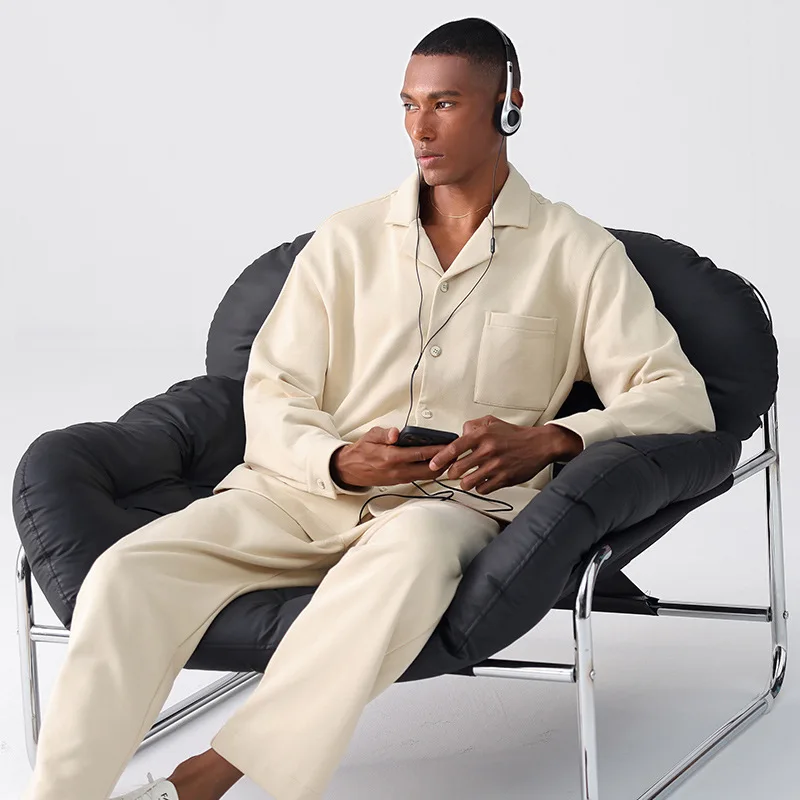 OEM Factory Men's Comfortable Knitted 96% Cotton 4% Spandex Summer Casual Luxury Breathable Pajamas