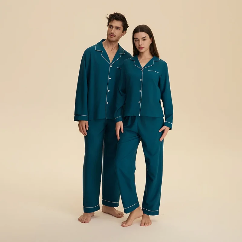 OEM/ODM Couple Set Winter/Autumn Breathable Cloud Cotton Casual Loose Comfortable Men's Long Pajamas Women's Loungewear
