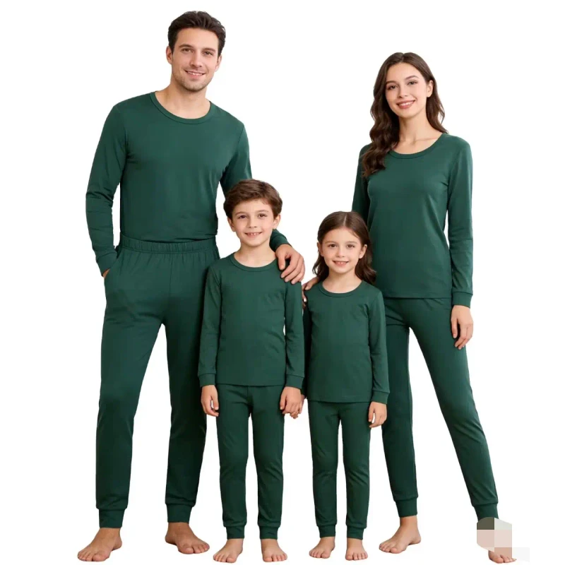 OEM ODM Custom Bamboo Pajamas Set for Girls Kids Adults Family Matching Sets Eco-Friendly Breathable Sleepwear CPC