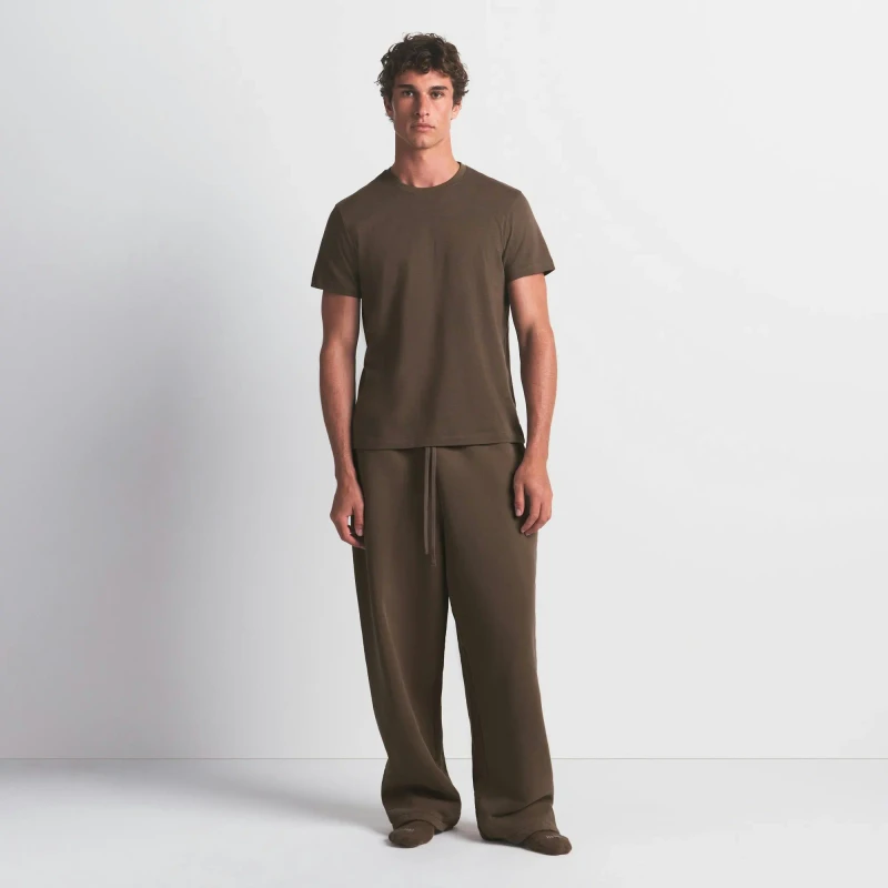 OEM ODM Men's 100% Cotton Knitted Short Sleeve Crew Neck Pajamas Shorts Logo Customization Available Solid Color Blank