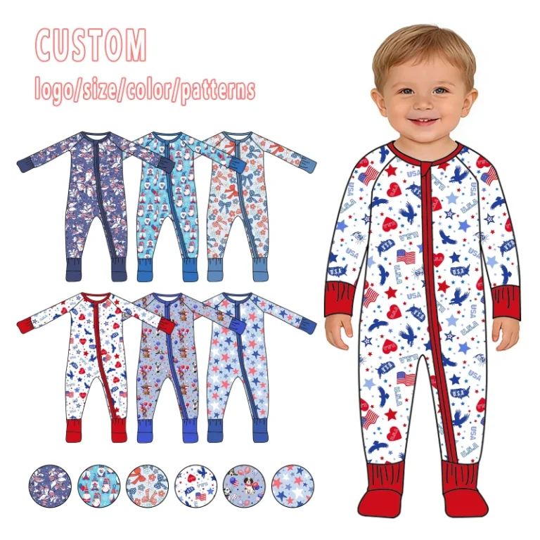 OEM-Toddler-Pajamas-Button-Baby-Romper-Custom-Bamboo-Fabric-New-Born-Baby-Clothes-1
