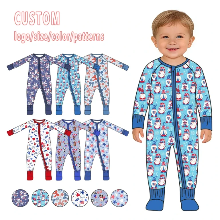 OEM-Toddler-Pajamas-Button-Baby-Romper-Custom-Bamboo-Fabric-New-Born-Baby-Clothes