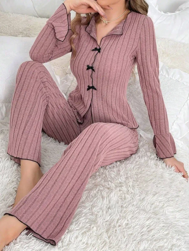 OEM Women's Elegant Casual Soft Breathable Spandex Polyester Long Sleeve Knitted Elastic Waist Solid
