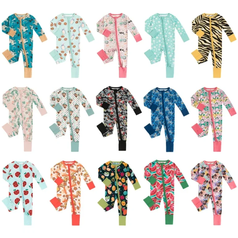 Oeko-tex-Certified-Custom-Zippy-Clothing-Viscose-Pjs-Sleeper-Sleepwear-Romper-Pajamas-Viscose-Bamboo-Baby-Clothes