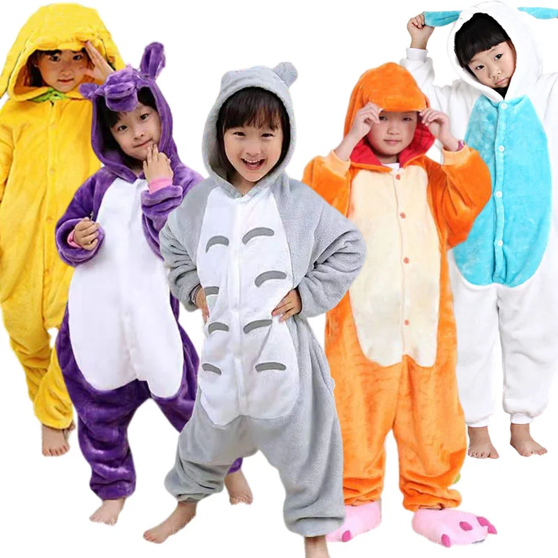 Onesie Monster Animal Costume for Girls Boys Halloween Kigurumi Pajamas Winter Sleepwear Woven Fabric Child Pyjamas