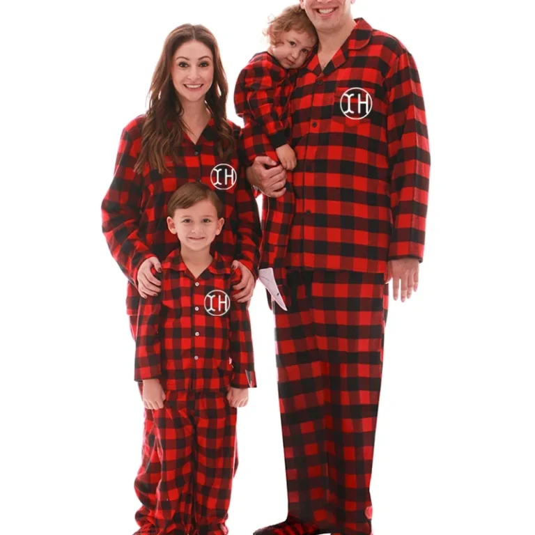 Online-Retailer-Christmas-Pajamas-Sets-Fashion-Plaid-Printed-Button-Lapel-Shirts-Trousers-Family-Matching-Outfits