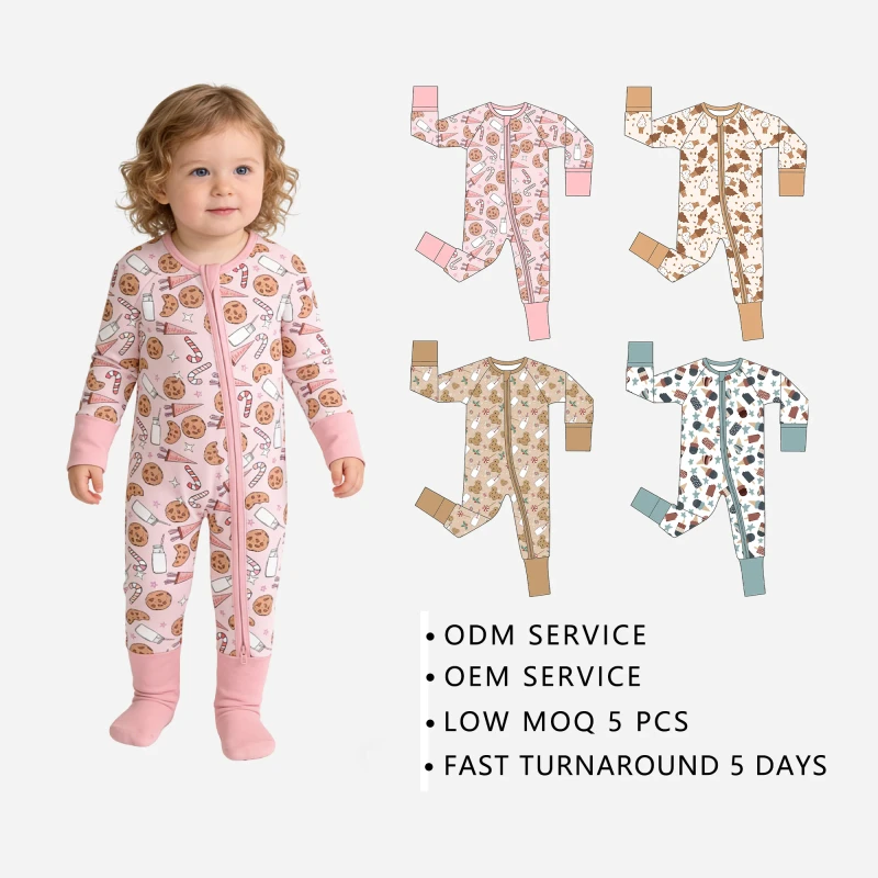 Organic Baby Clothes Bamboo Baby Pajamas Kids Infant Clothes Baby Jumpsuits Rompers Double zipper Pajamas Zippy